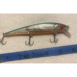Vtg Bomber suspending Long A crankbait lure Kevin Van Dam  Excalibur Hooks 4.5"